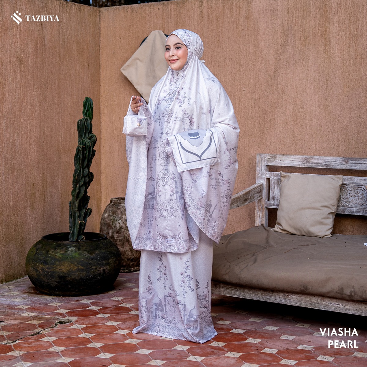 [NEW] TAZBIYA - Mukena Travel Premium 2 in 1 Sajadah Viasha Series (Mukena Travel Inovasi Bahan Halus Anti Berisik)