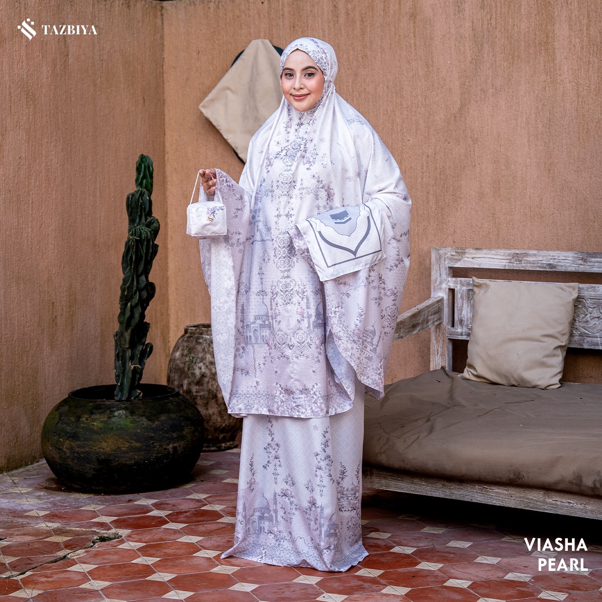 [NEW] TAZBIYA - Mukena Travel Premium 2 in 1 Sajadah Viasha Series (Mukena Travel Inovasi Bahan Halus Anti Berisik)