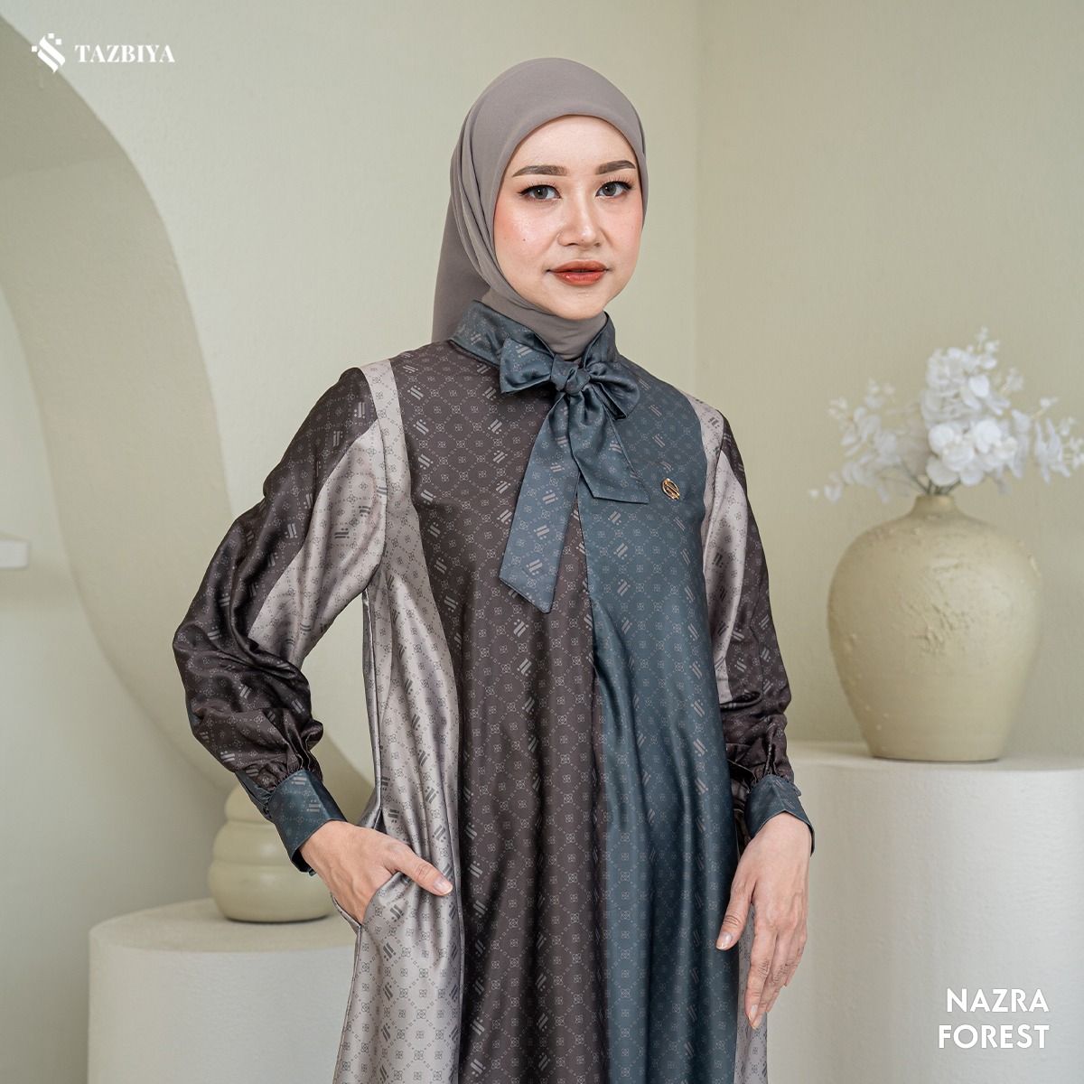 TAZBIYA MUSLIMWEAR GAMIS SILK NAZRA SERIES