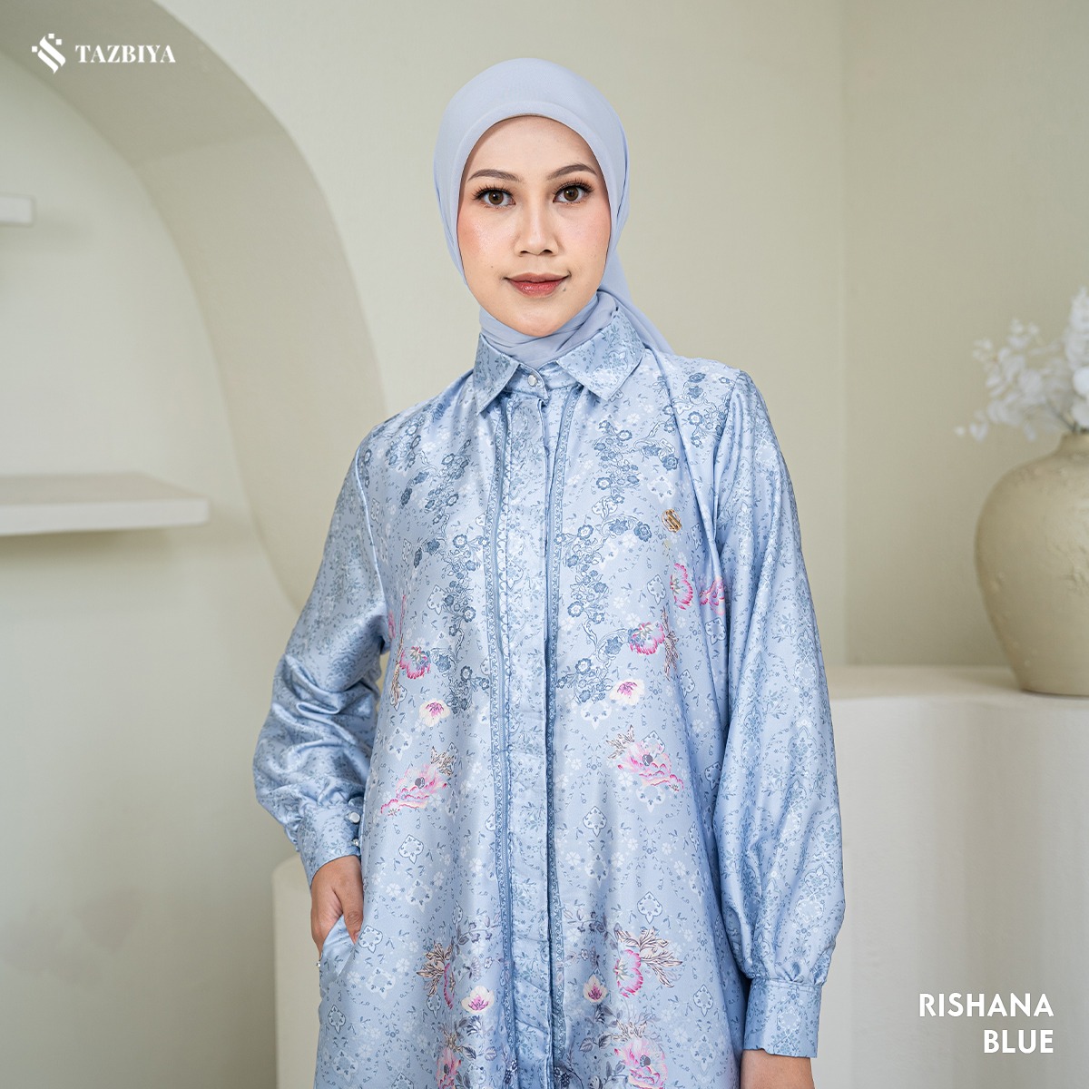 TAZBIYA MUSLIMWEAR GAMIS SILK RISHANA SERIES