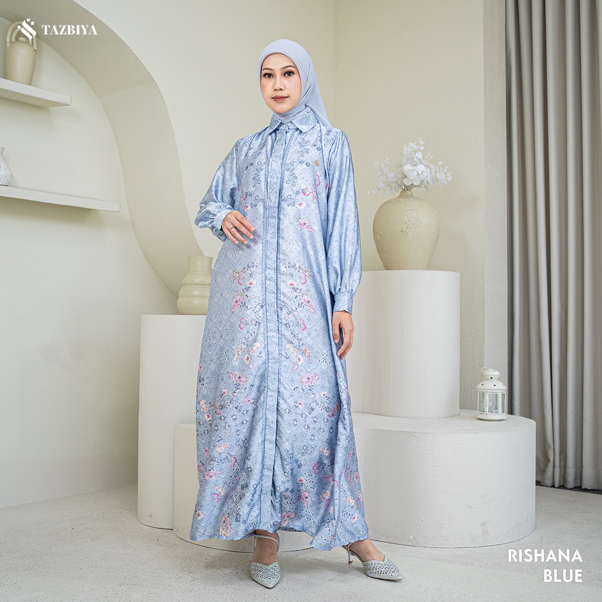TAZBIYA MUSLIMWEAR GAMIS SILK RISHANA SERIES
