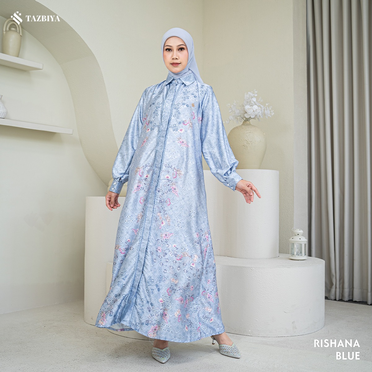TAZBIYA MUSLIMWEAR GAMIS SILK RISHANA SERIES