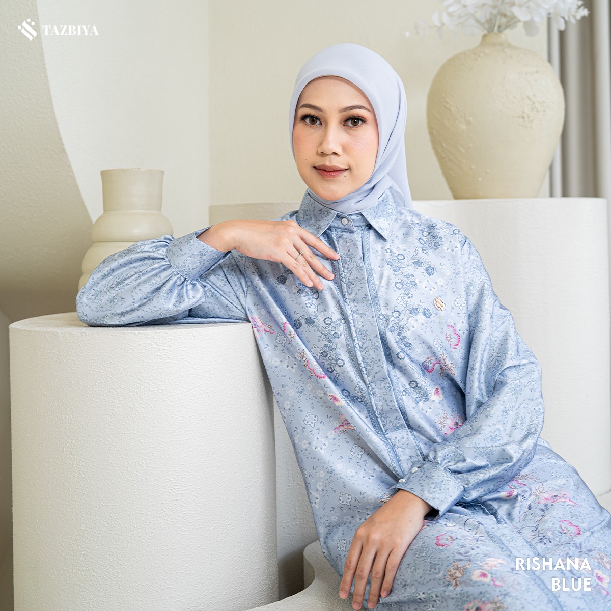 TAZBIYA MUSLIMWEAR GAMIS SILK RISHANA SERIES