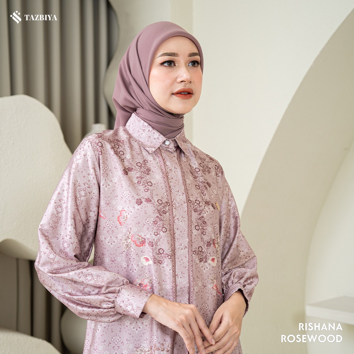 TAZBIYA MUSLIMWEAR GAMIS SILK RISHANA SERIES