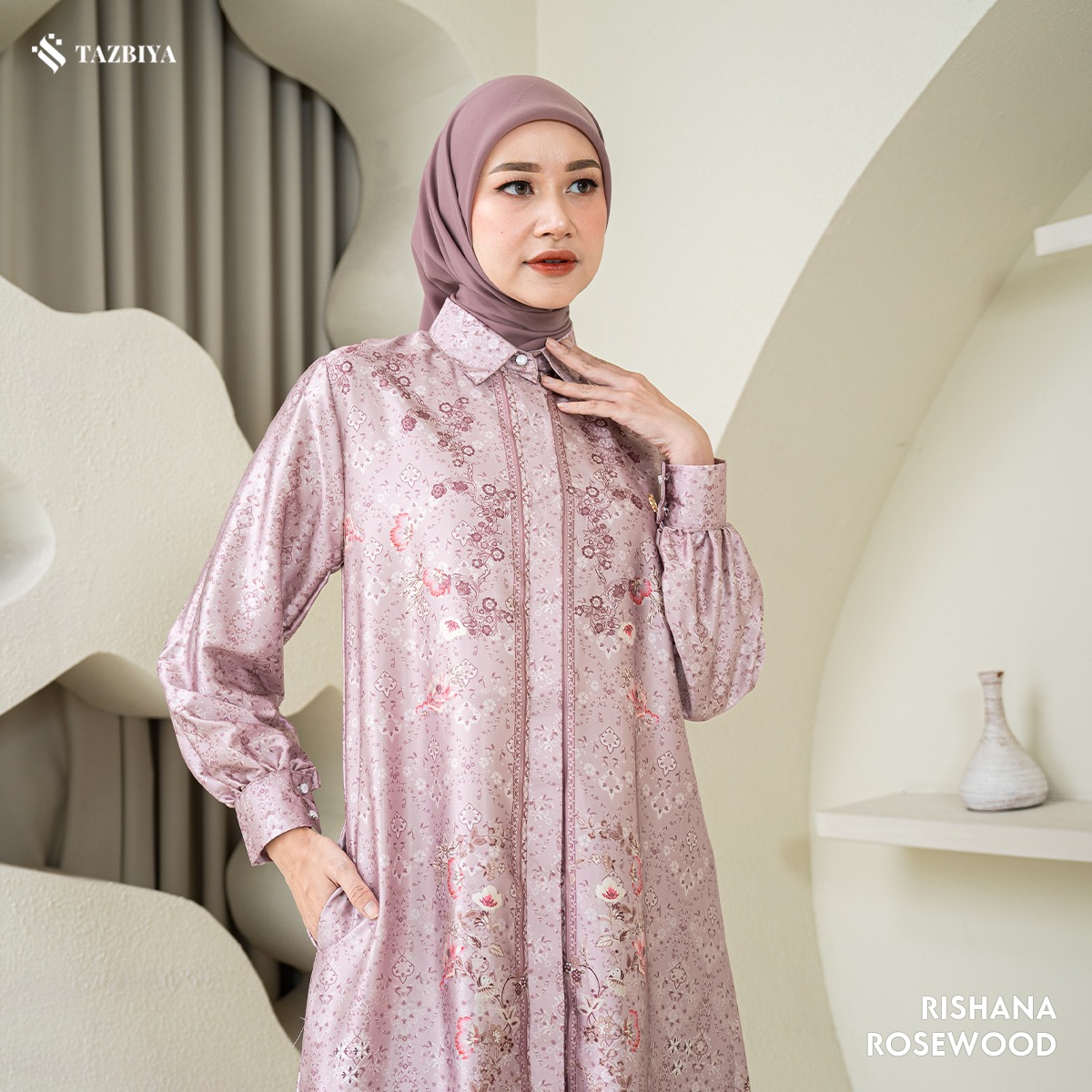 TAZBIYA MUSLIMWEAR GAMIS SILK RISHANA SERIES