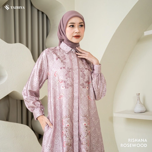 Image of TAZBIYA MUSLIMWEAR GAMIS SILK RISHANA SERIES