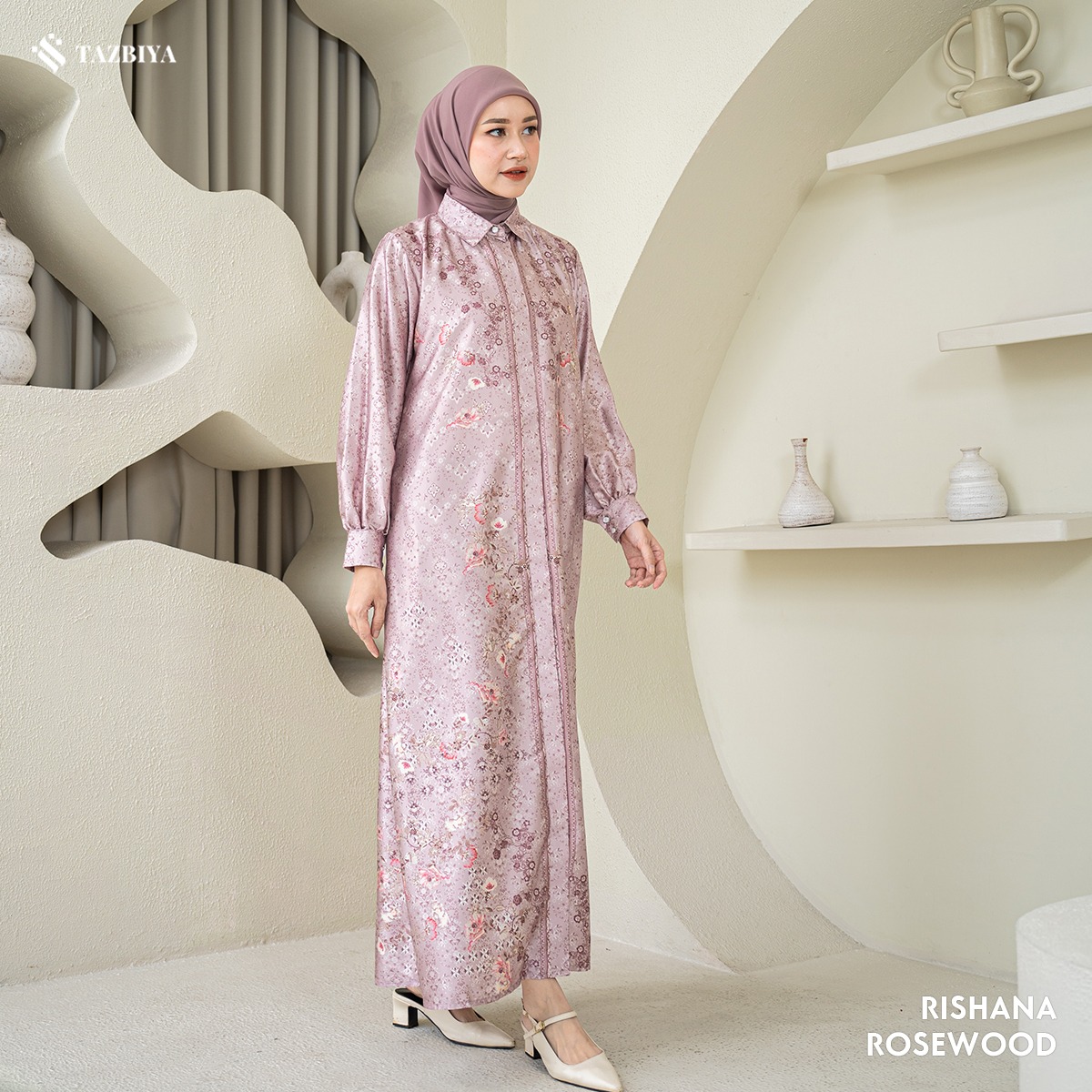 TAZBIYA MUSLIMWEAR GAMIS SILK RISHANA SERIES