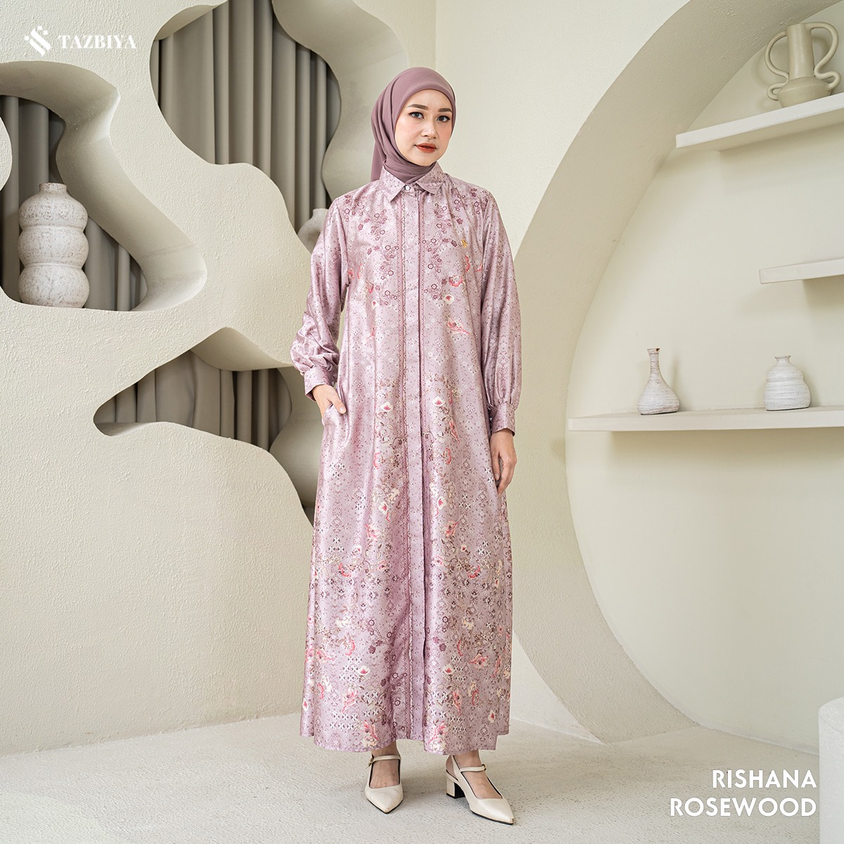 TAZBIYA MUSLIMWEAR GAMIS SILK RISHANA SERIES