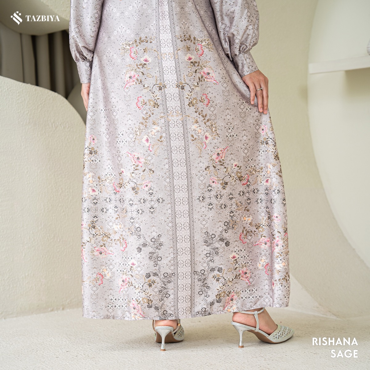 TAZBIYA MUSLIMWEAR GAMIS SILK RISHANA SERIES