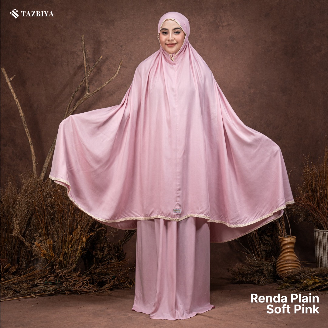TAZBIYA MUKENA DEWASA PREMIUM JUMBO RENDA PLAIN POLOS