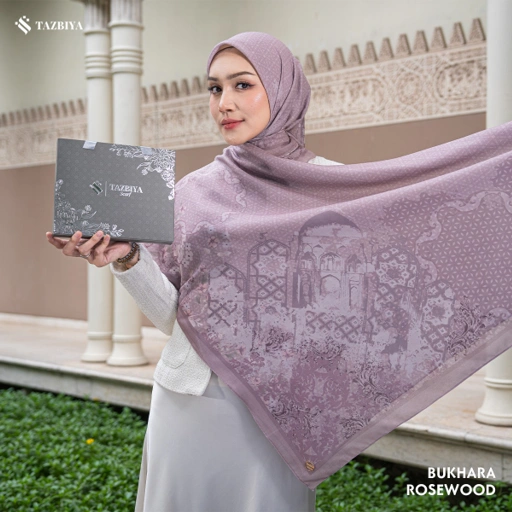 Image of TAZBIYA SCARF - BUKHARA SERIES I TAZBIYA HIJAB VOAL MOTIF JAHIT TEPI