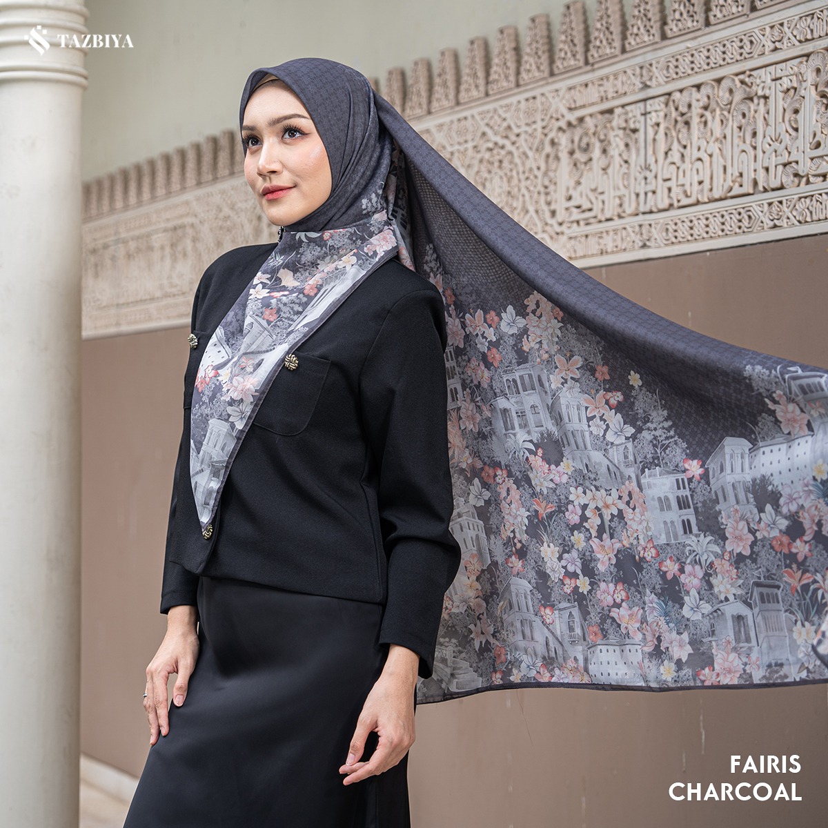 TAZBIYA SCARF - FAIRIS SERIES I TAZBIYA HIJAB VOAL MOTIF JAHIT TEPI