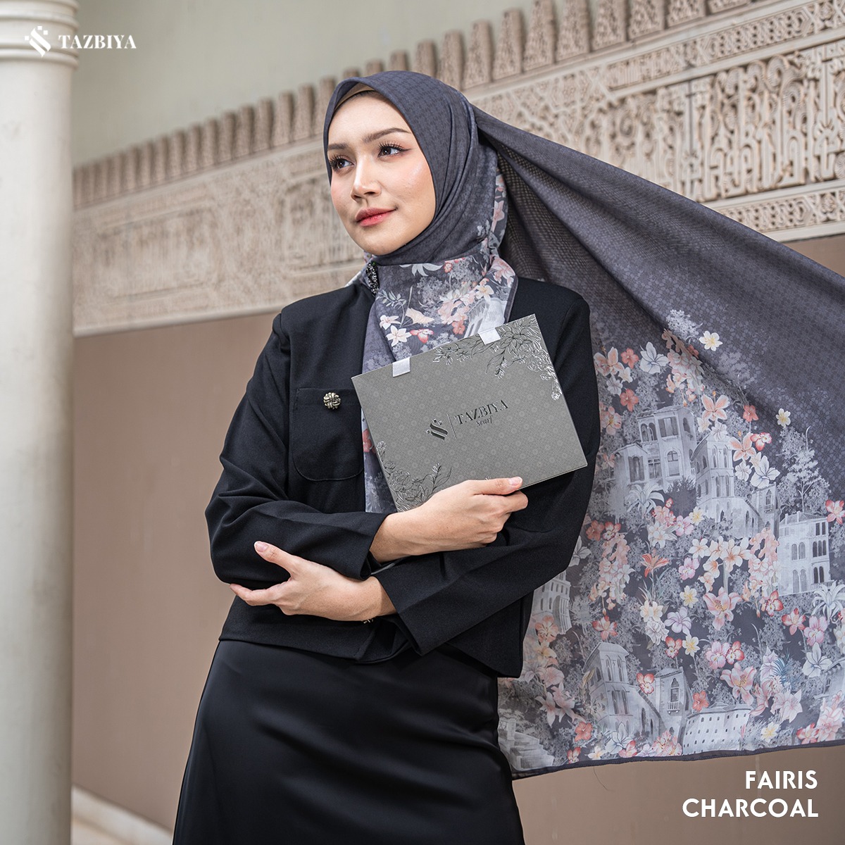 TAZBIYA SCARF - FAIRIS SERIES I TAZBIYA HIJAB VOAL MOTIF JAHIT TEPI