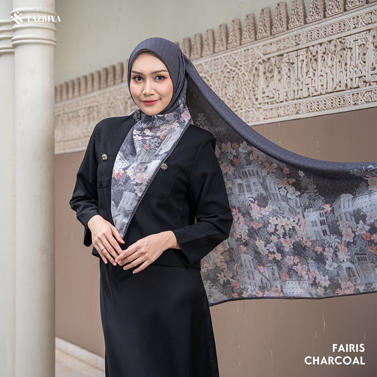 TAZBIYA SCARF - FAIRIS SERIES I TAZBIYA HIJAB VOAL MOTIF JAHIT TEPI