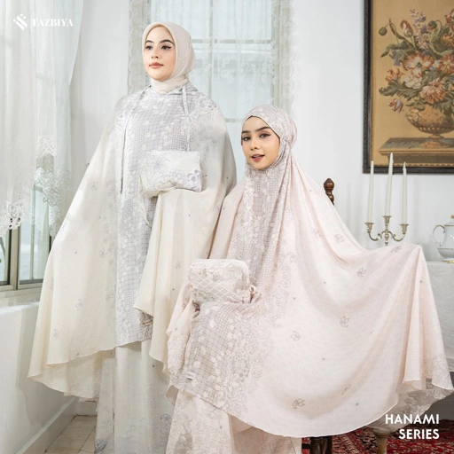 Image of TAZBIYA MUKENA HANAMI SERIES | MUKENA RAYON SAJADAH PREMIUM 2IN1 DEWASA