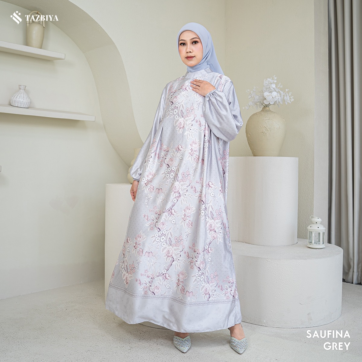 TAZBIYA MUSLIMWEAR GAMIS SILK SAUFINA SERIES