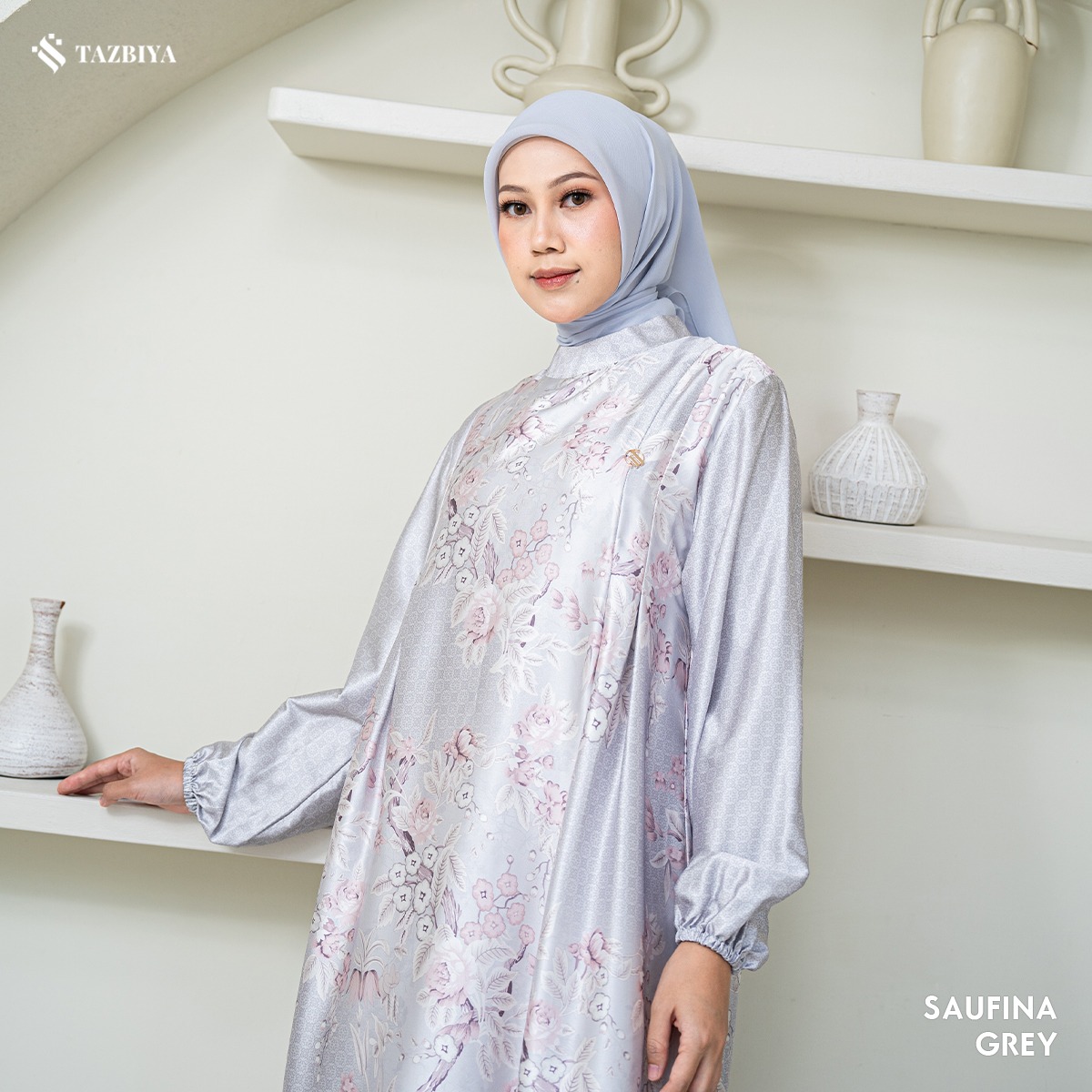 TAZBIYA MUSLIMWEAR GAMIS SILK SAUFINA SERIES