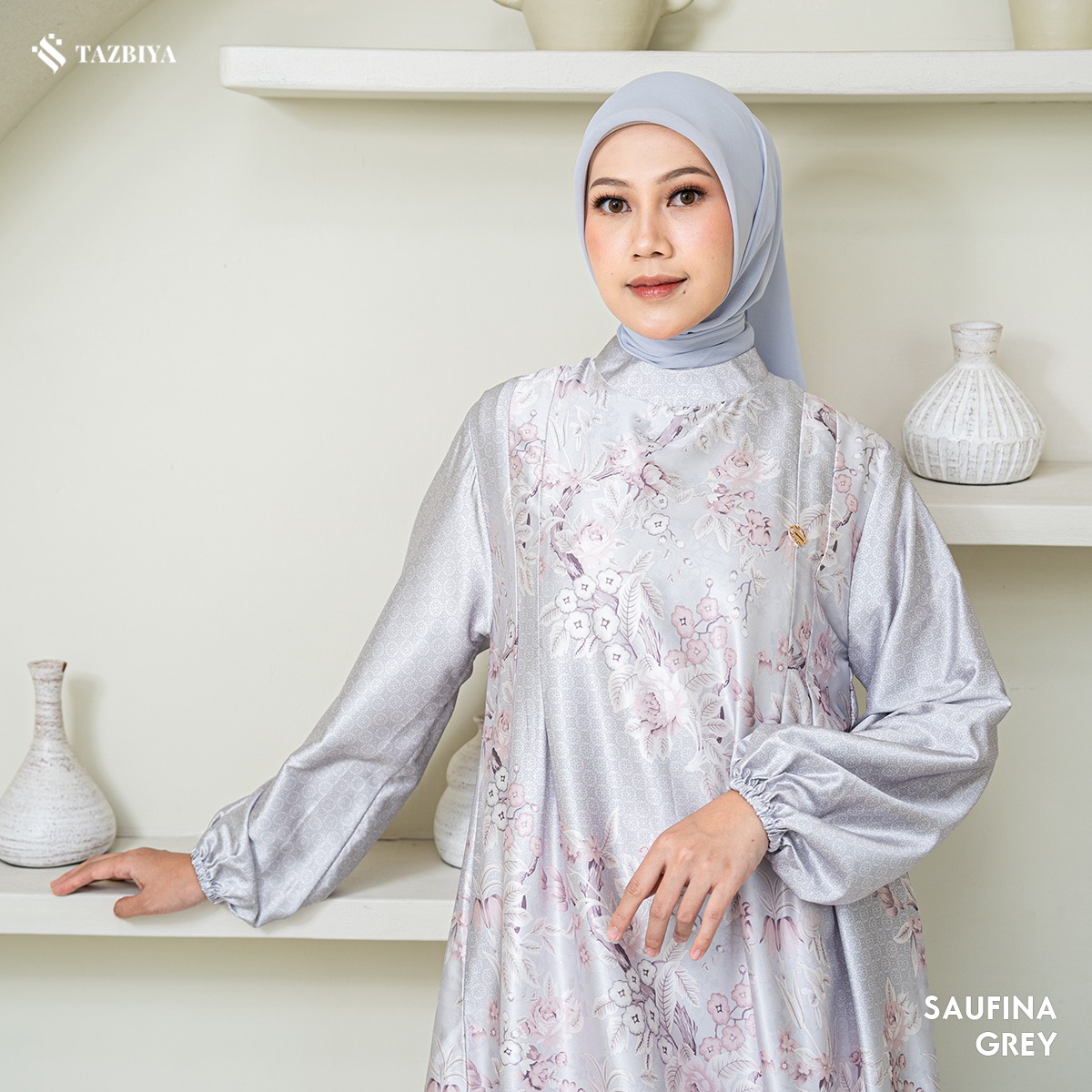 TAZBIYA MUSLIMWEAR GAMIS SILK SAUFINA SERIES