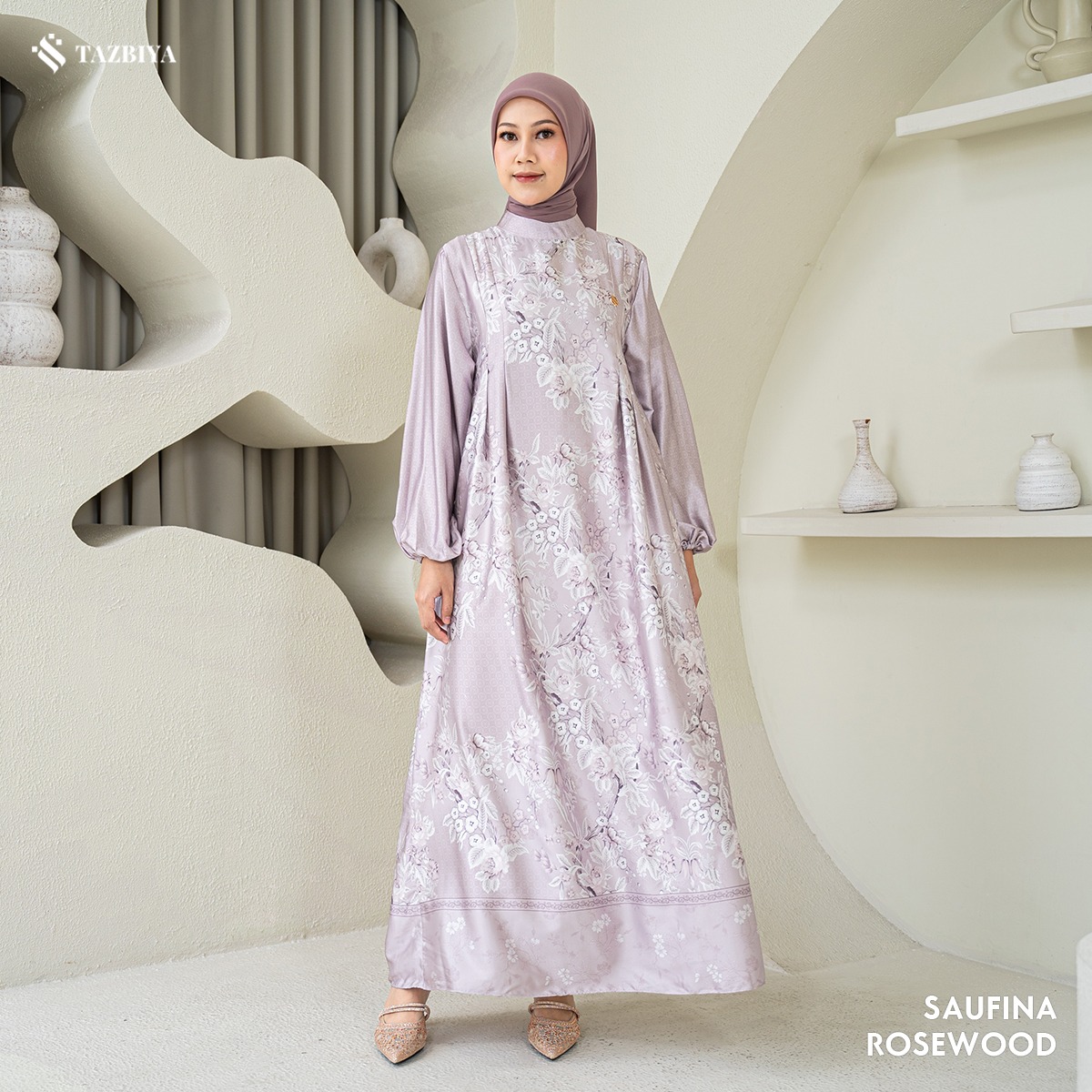 TAZBIYA MUSLIMWEAR GAMIS SILK SAUFINA SERIES