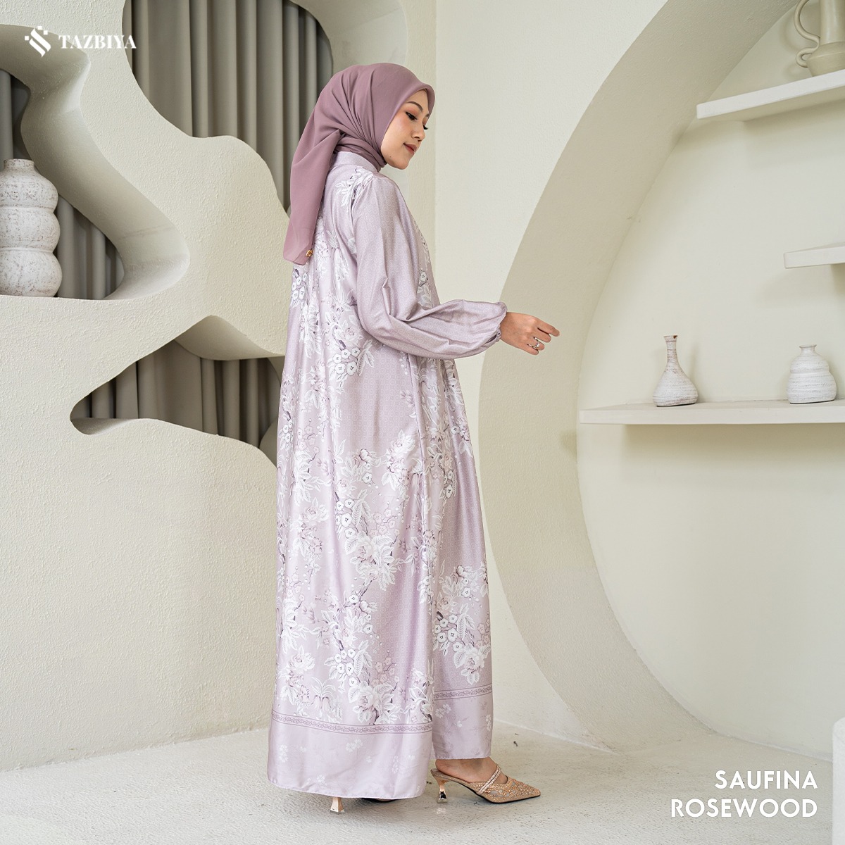 TAZBIYA MUSLIMWEAR GAMIS SILK SAUFINA SERIES