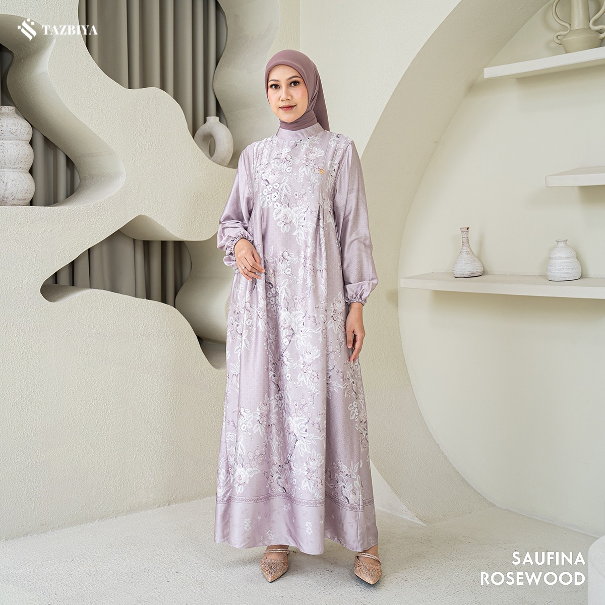 TAZBIYA MUSLIMWEAR GAMIS SILK SAUFINA SERIES