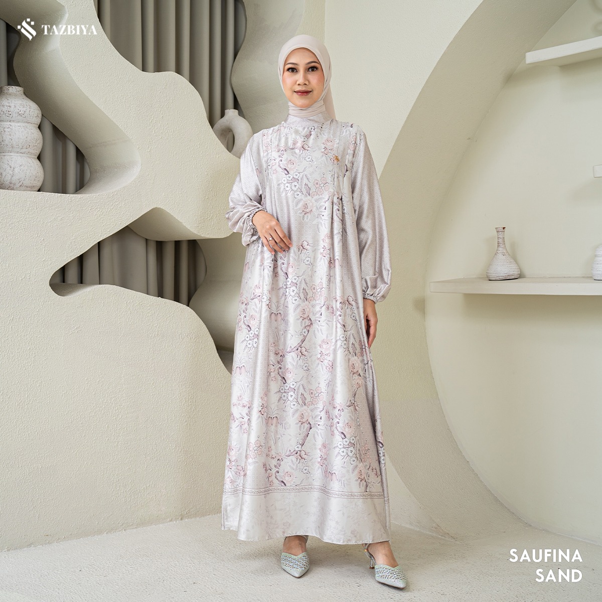 TAZBIYA MUSLIMWEAR GAMIS SILK SAUFINA SERIES