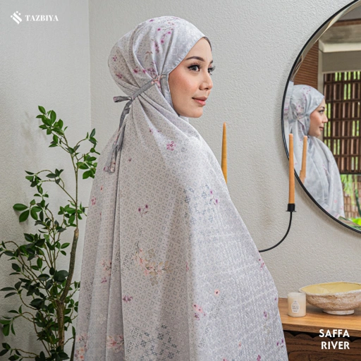 Image of TAZBIYA MUKENA PREMIUM COTTON EMBOSS SAFFA SERIES ALLSIZE