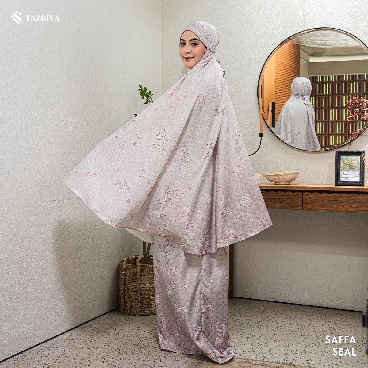 TAZBIYA MUKENA PREMIUM COTTON EMBOSS SAFFA SERIES ALLSIZE