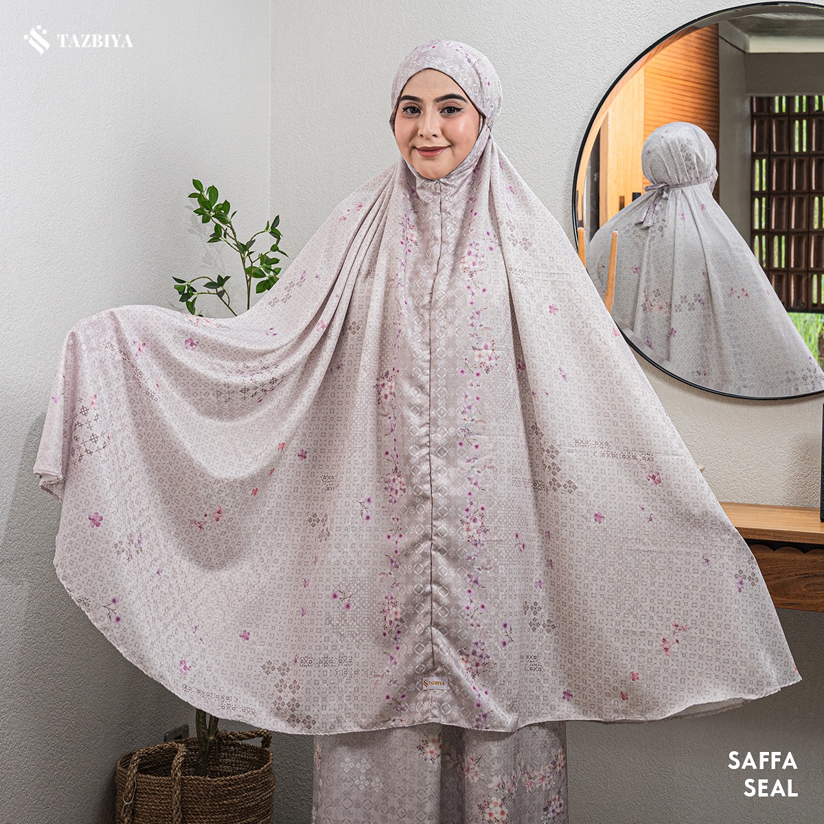TAZBIYA MUKENA PREMIUM COTTON EMBOSS SAFFA SERIES ALLSIZE