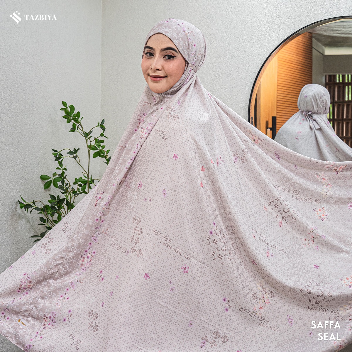TAZBIYA MUKENA PREMIUM COTTON EMBOSS SAFFA SERIES ALLSIZE