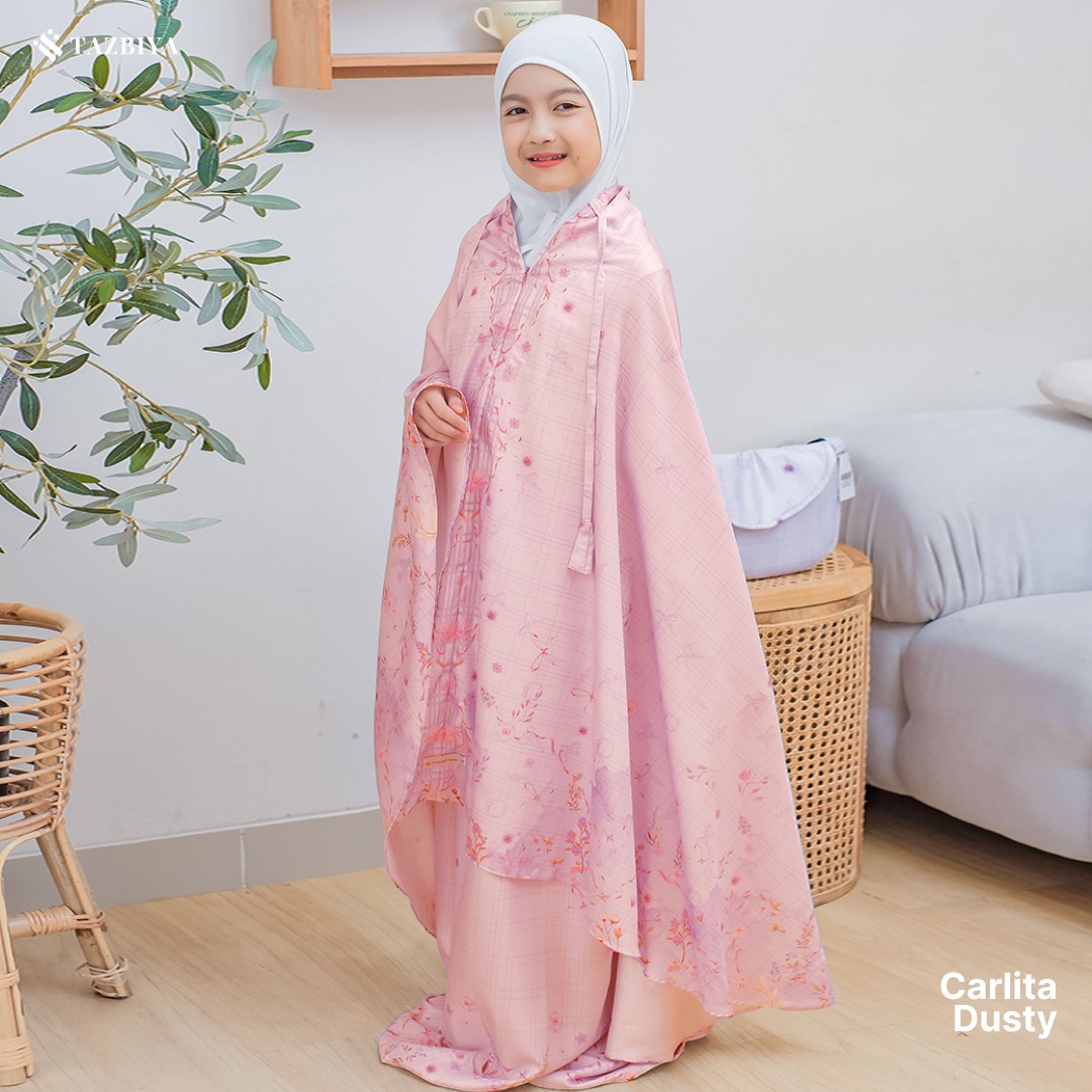 TAZBIYA MUKENA ANAK COTTON CARLITA SERIES I Mukena Anak Motif TK SD SMP | Mukena Anak 4-14 Tahun