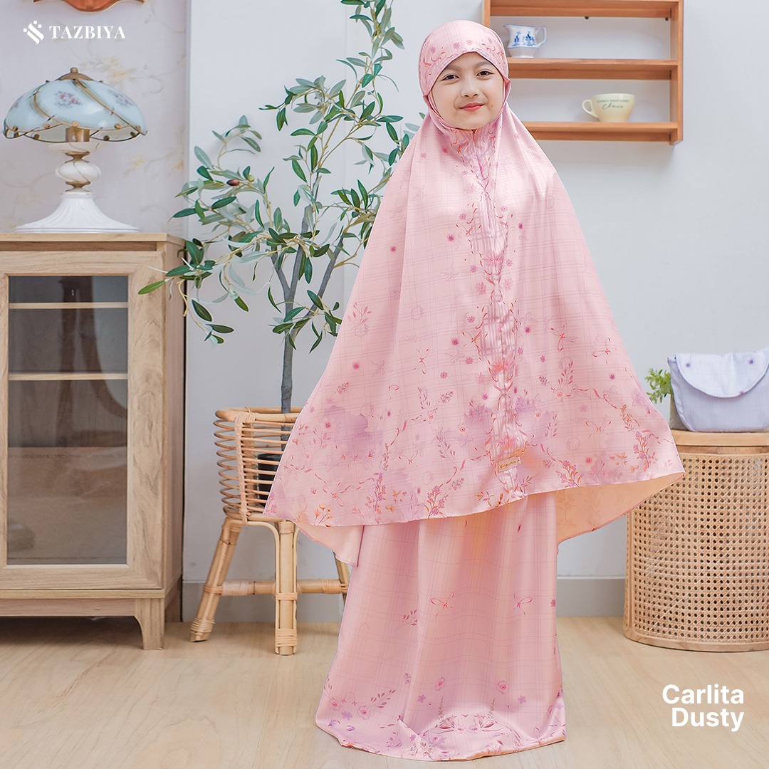 TAZBIYA MUKENA ANAK COTTON CARLITA SERIES I Mukena Anak Motif TK SD SMP | Mukena Anak 4-14 Tahun