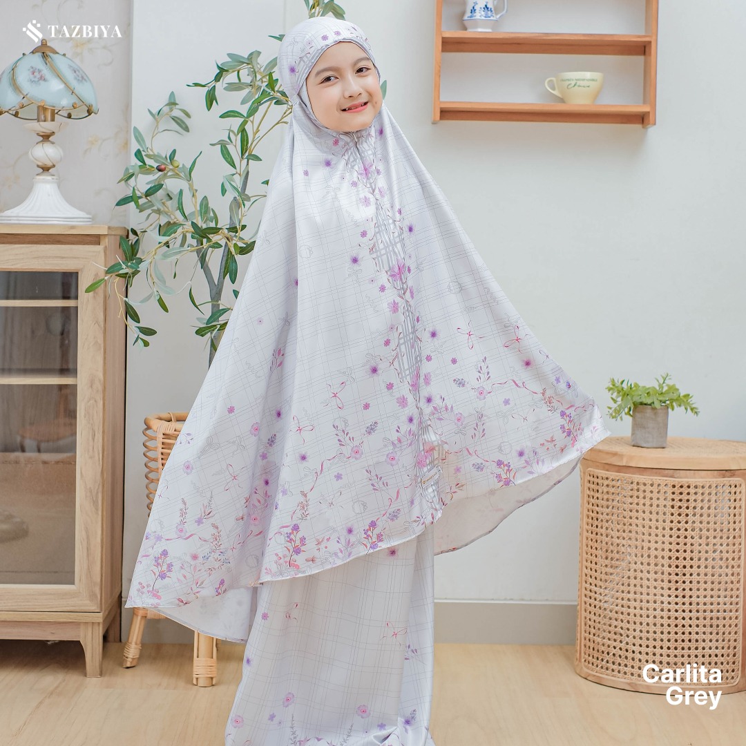 TAZBIYA MUKENA ANAK COTTON CARLITA SERIES I Mukena Anak Motif TK SD SMP | Mukena Anak 4-14 Tahun