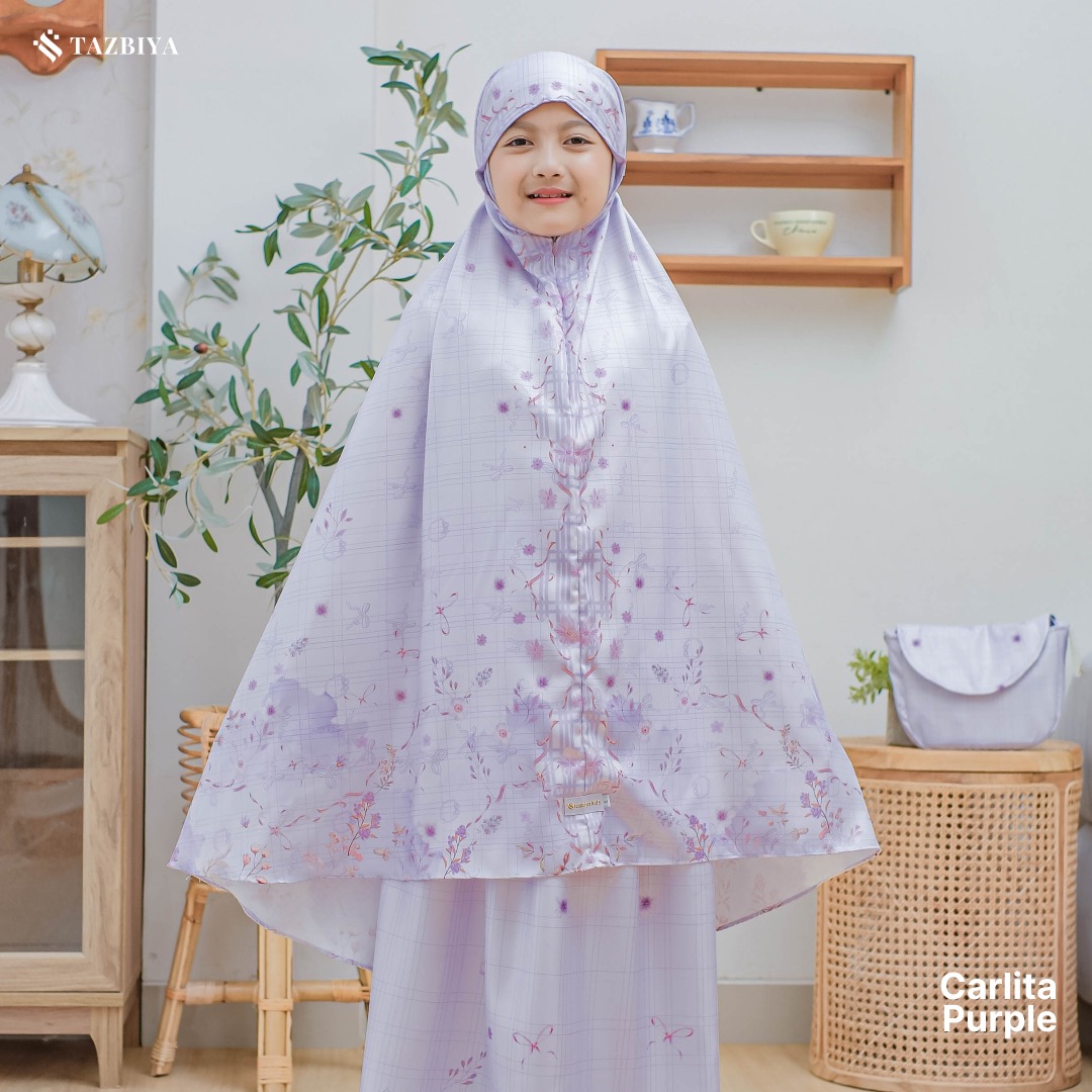 TAZBIYA MUKENA ANAK COTTON CARLITA SERIES I Mukena Anak Motif TK SD SMP | Mukena Anak 4-14 Tahun