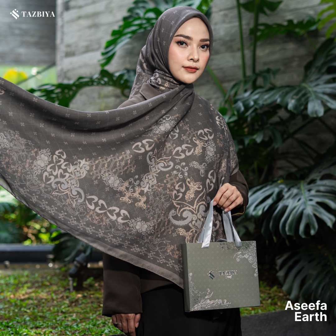 TAZBIYA SCARF - ASEEFA SERIES I TAZBIYA HIJAB VOAL MOTIF JAHIT TEPI