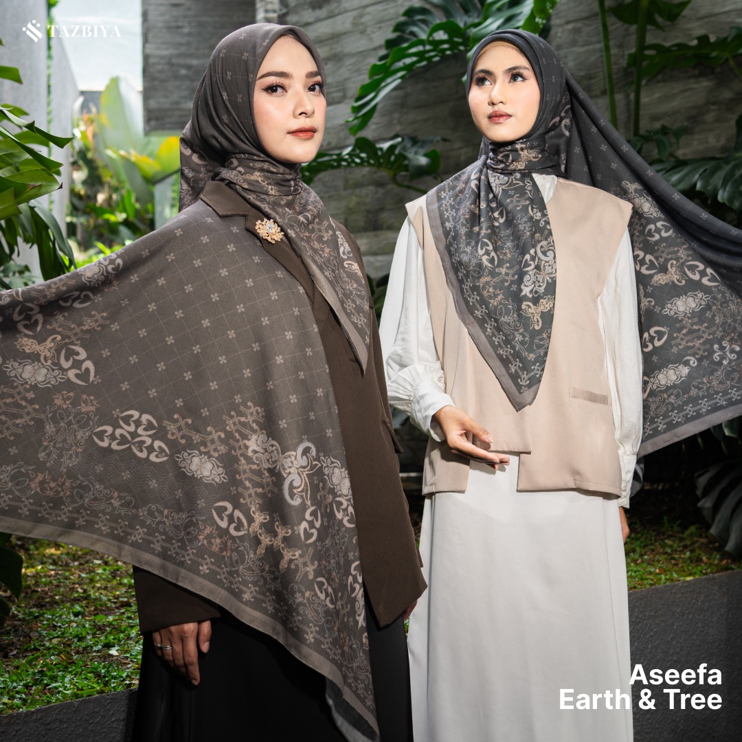 TAZBIYA SCARF - ASEEFA SERIES I TAZBIYA HIJAB VOAL MOTIF JAHIT TEPI