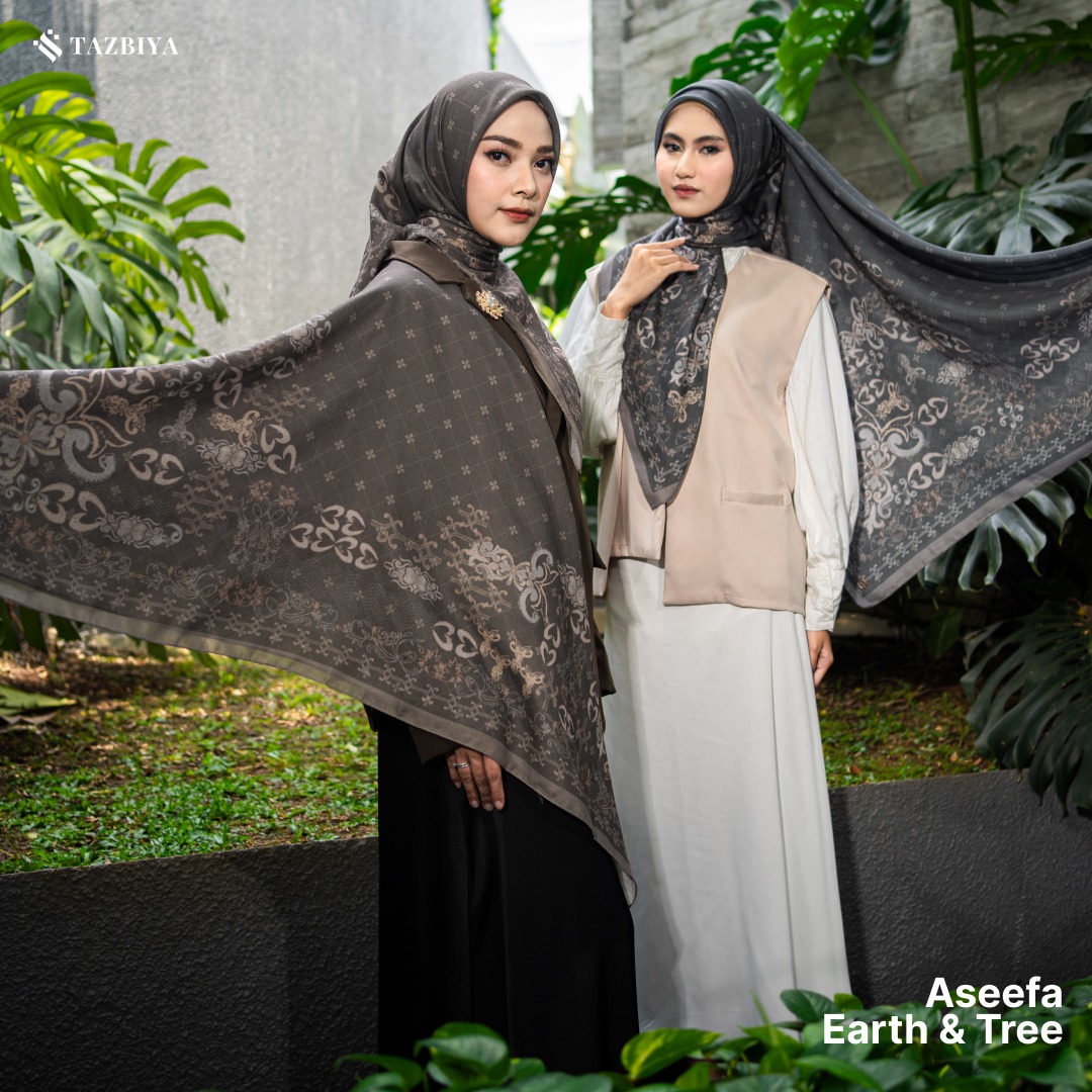TAZBIYA SCARF - ASEEFA SERIES I TAZBIYA HIJAB VOAL MOTIF JAHIT TEPI