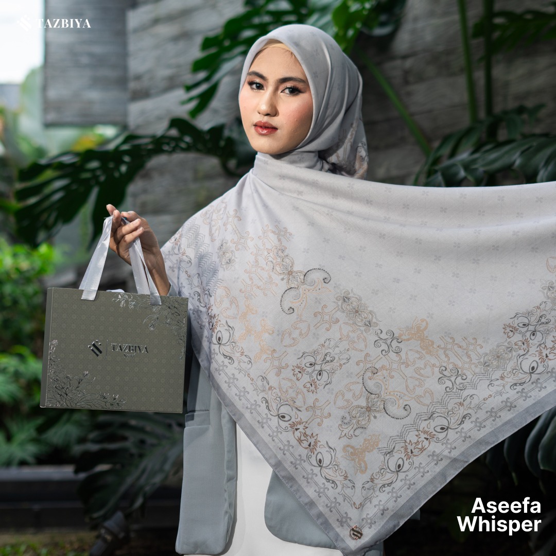 TAZBIYA SCARF - ASEEFA SERIES I TAZBIYA HIJAB VOAL MOTIF JAHIT TEPI
