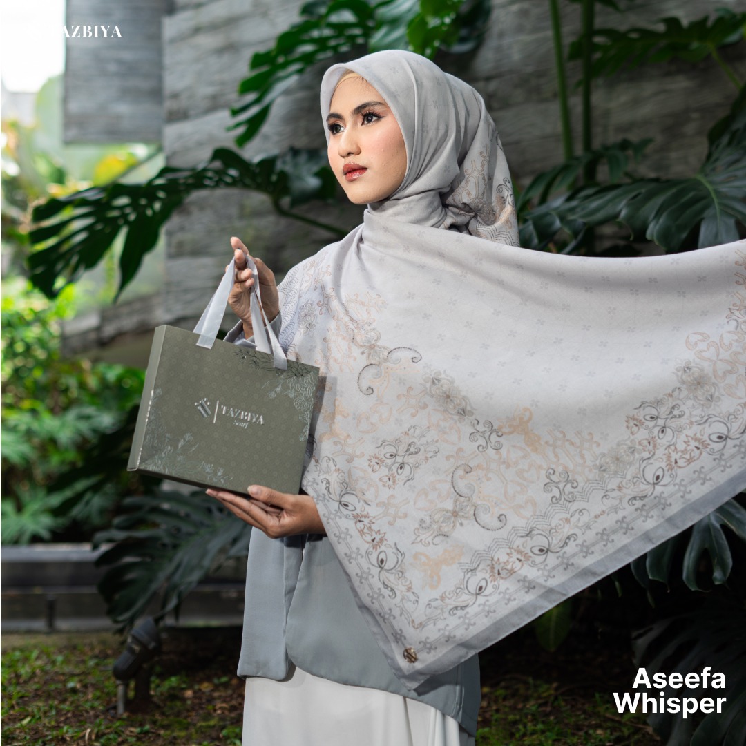 TAZBIYA SCARF - ASEEFA SERIES I TAZBIYA HIJAB VOAL MOTIF JAHIT TEPI