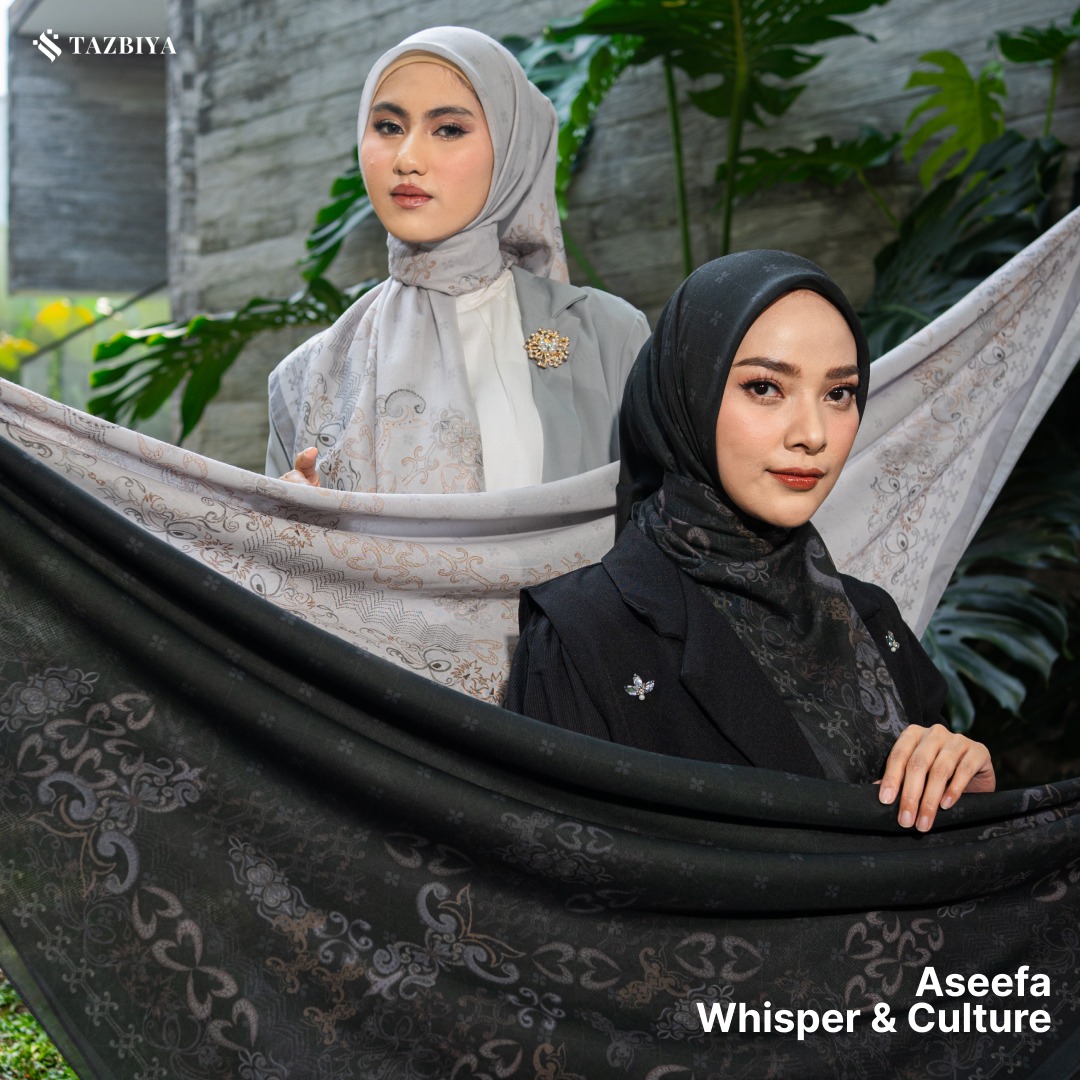TAZBIYA SCARF - ASEEFA SERIES I TAZBIYA HIJAB VOAL MOTIF JAHIT TEPI
