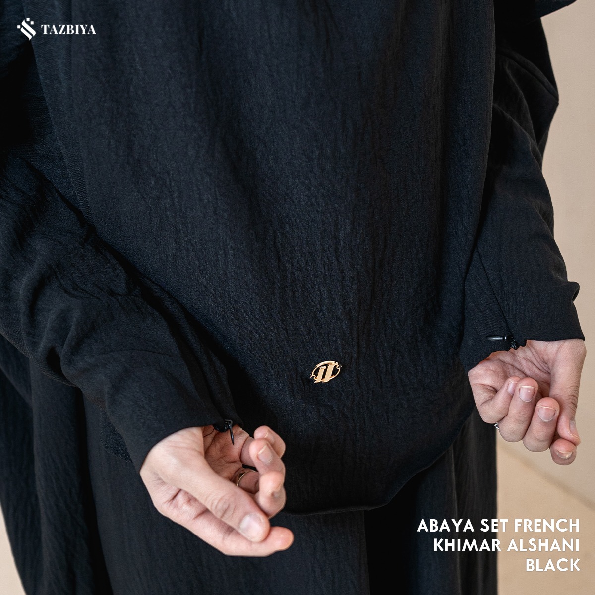 TAZBIYA ABAYA SET SERIES (Abaya Gamis Set Khimar Niqab Haji dan Umroh Bahan Crinkle Waffle Premium)