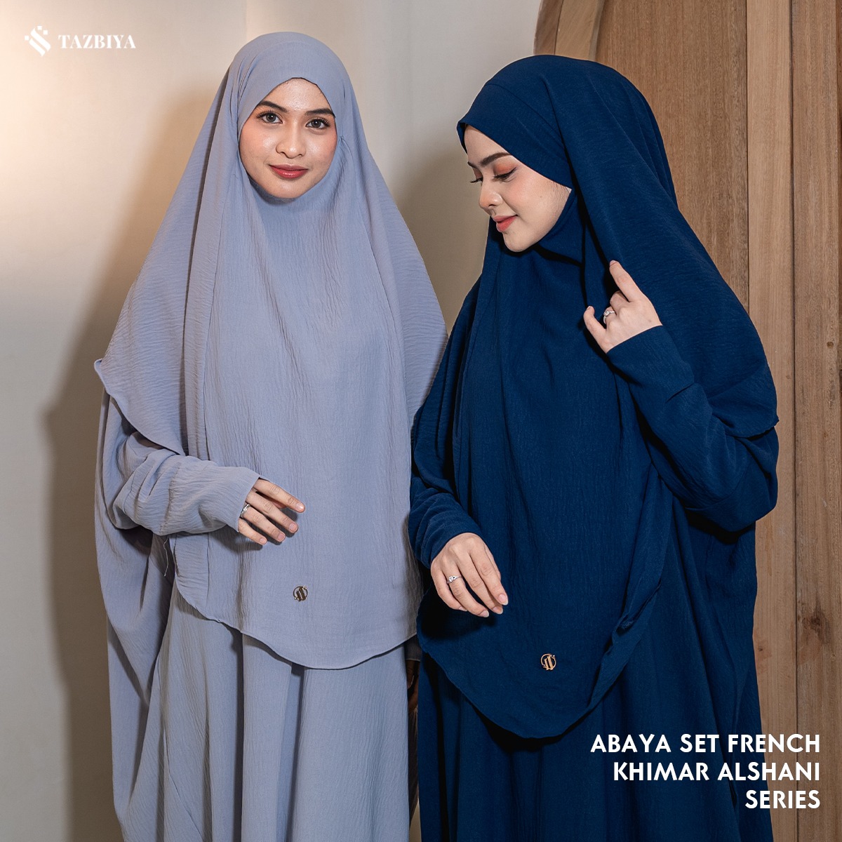 TAZBIYA ABAYA SET SERIES (Abaya Gamis Set Khimar Niqab Haji dan Umroh Bahan Crinkle Waffle Premium)