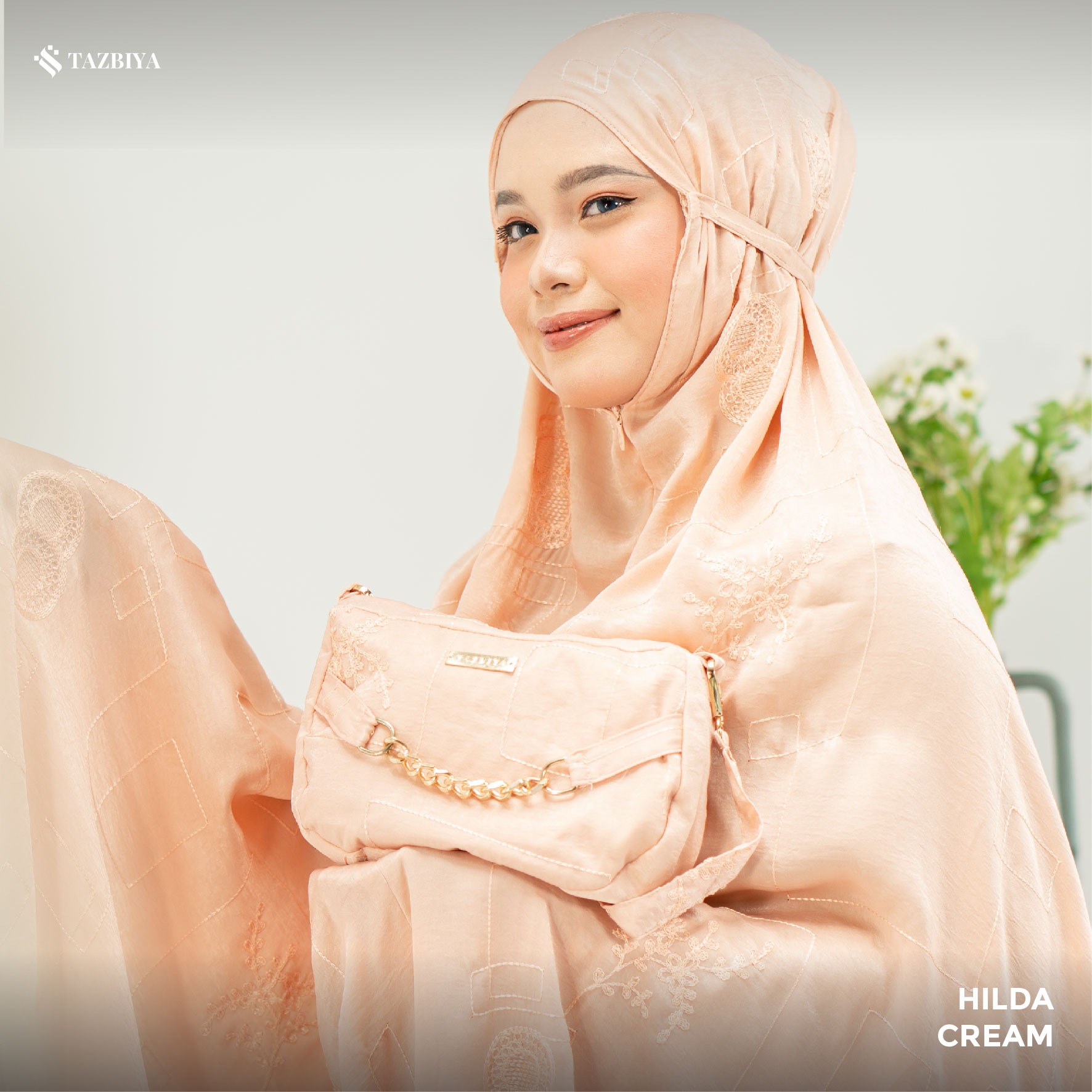 MUKENA PREMIUM SILK BORDIR TAZBIYA DEWASA HILDA SERIES