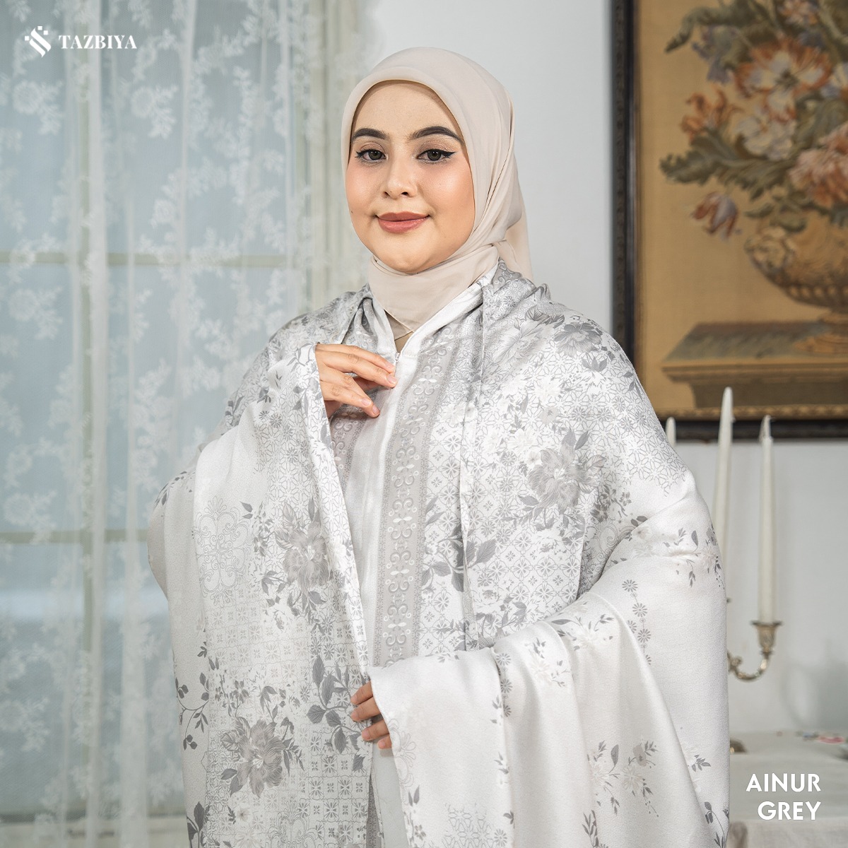 TAZBIYA MUKENA RAYON SATIN PREMIUM AINUR SERIES