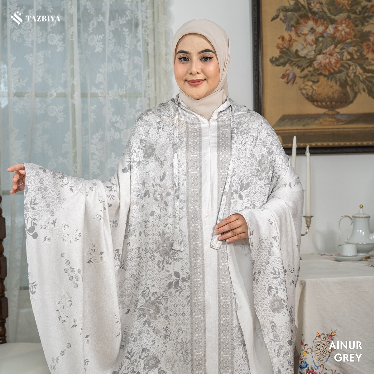 TAZBIYA MUKENA RAYON SATIN PREMIUM AINUR SERIES
