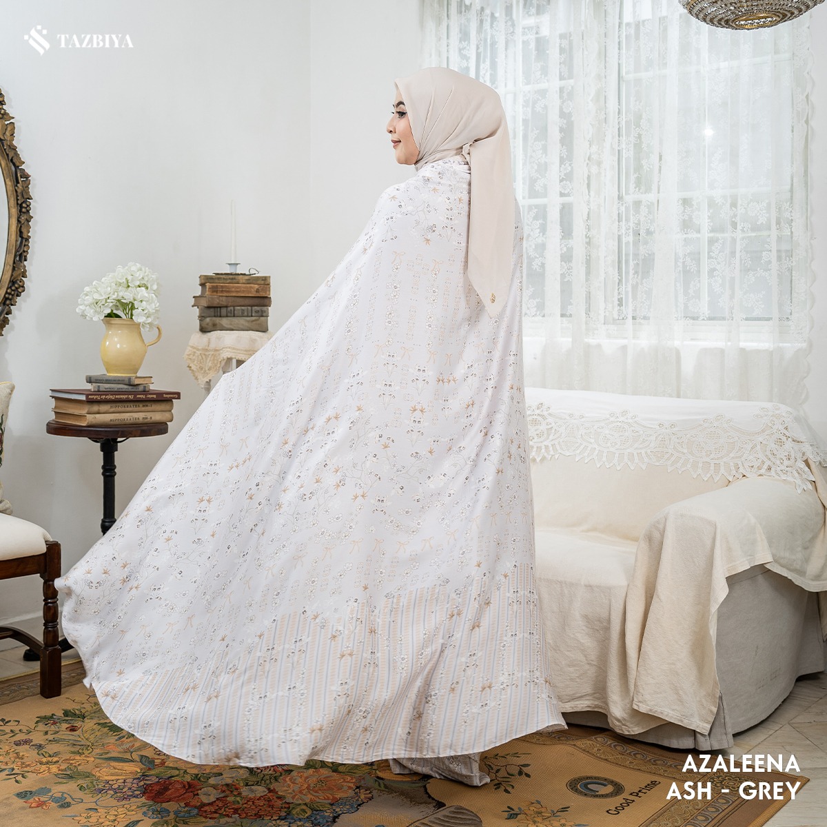 MUKENA TAZBIYA PREMIUM AZALEENA I Mukena Rayon Satin Jumbo Dewasa