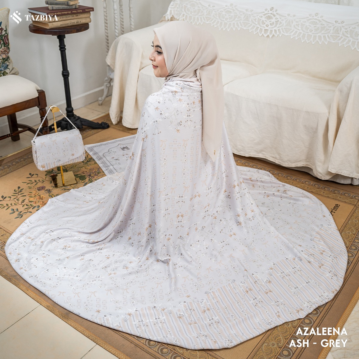 MUKENA TAZBIYA PREMIUM AZALEENA I Mukena Rayon Satin Jumbo Dewasa