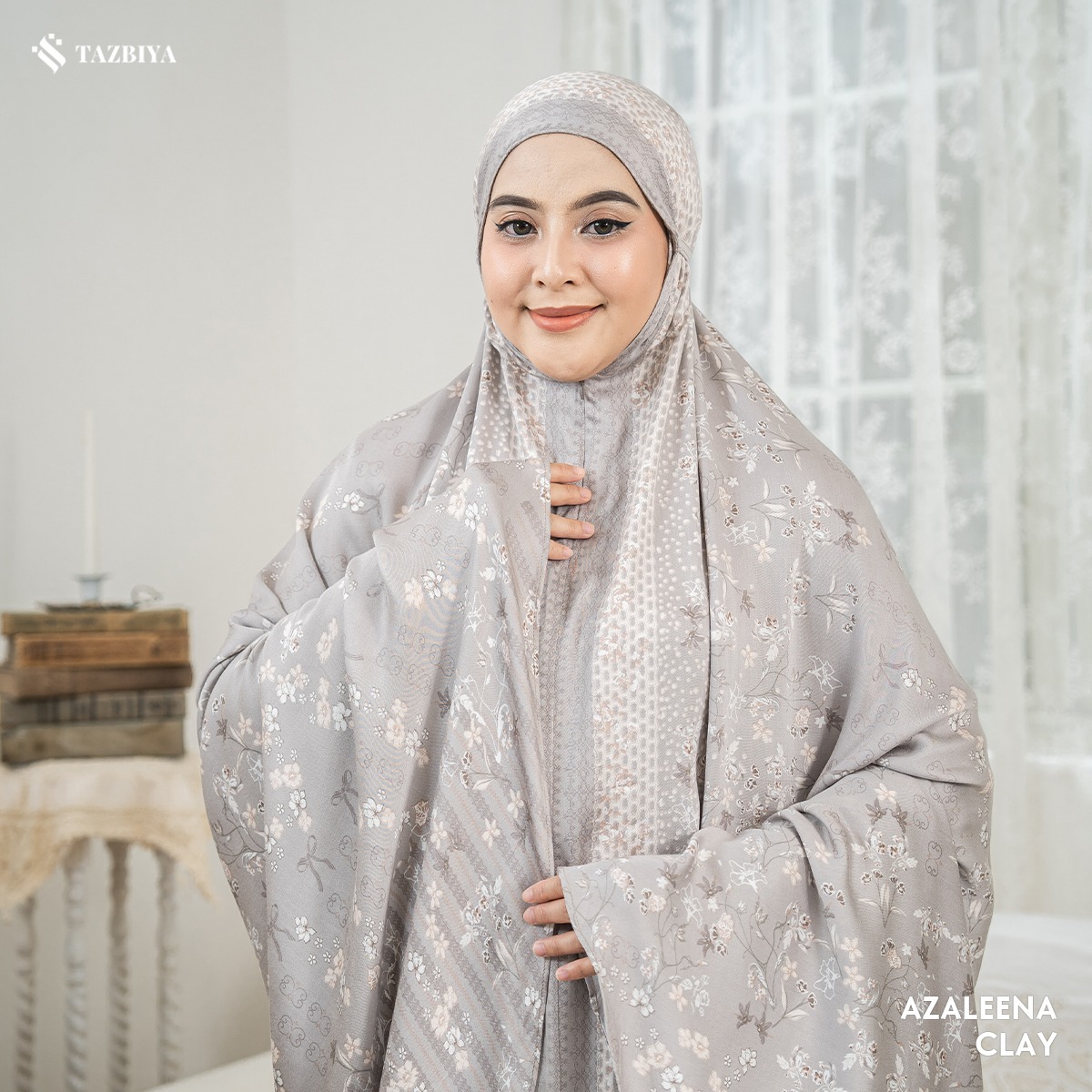 MUKENA TAZBIYA PREMIUM AZALEENA I Mukena Rayon Satin Jumbo Dewasa