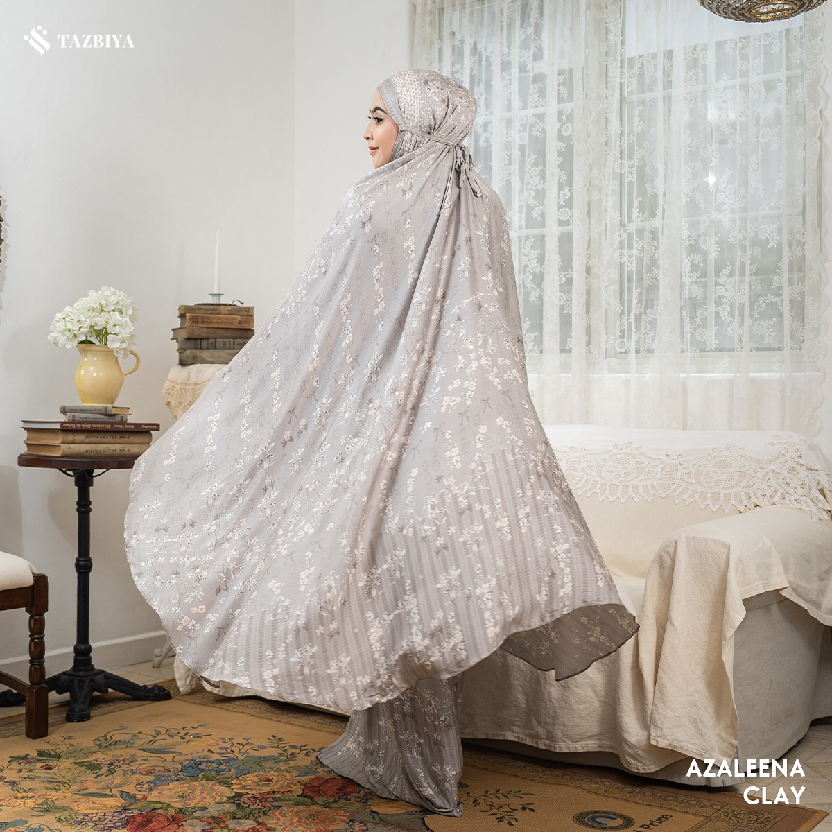 MUKENA TAZBIYA PREMIUM AZALEENA I Mukena Rayon Satin Jumbo Dewasa