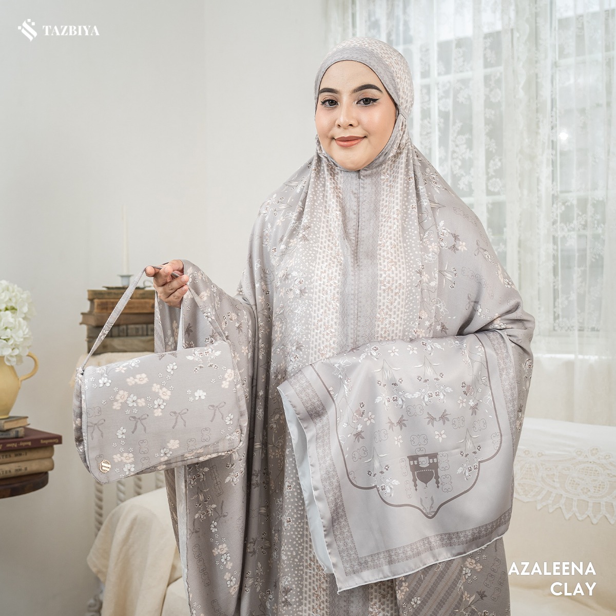MUKENA TAZBIYA PREMIUM AZALEENA I Mukena Rayon Satin Jumbo Dewasa